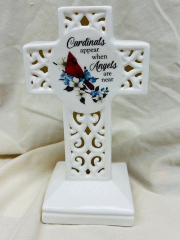 Ceramic cross with cardinal