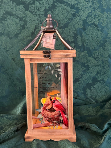 Wooden Cardinal lantern