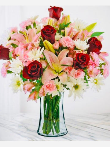 Lillies and Red roses