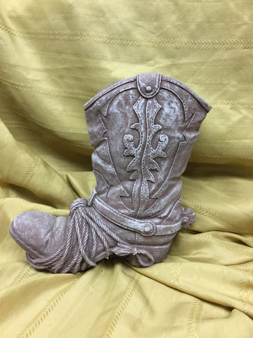 Cement Cowboy Boot Planter