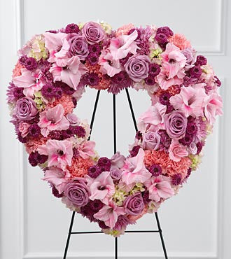 Eternal rest heart standing spray